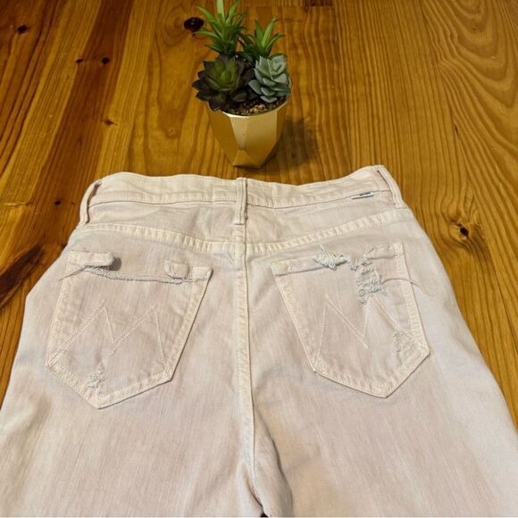 MOTHER SUPERIOR High Waisted Rascal Ankle Slim Straight Jeans Soft Pink Sz 25 - Picture 14 of 15